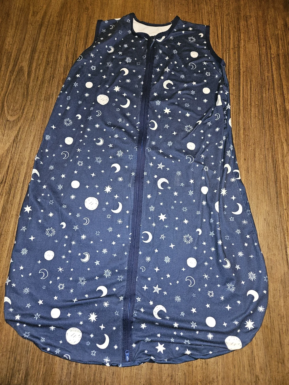 Navy Star & Moon Sleeveless Baby Sleep Sack